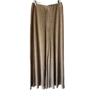 Show Me Your Mumu Womens Medium Rose Gold Metallic Knit Wide Leg High Rise Pants
